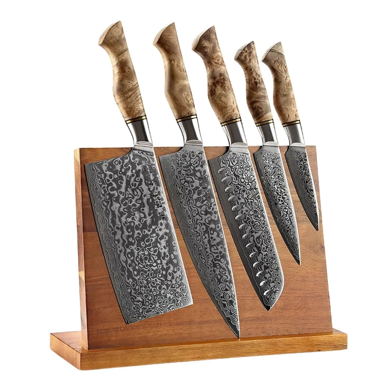 Professional Damascus Chef Knife Set - 6 Pieces - B30M Series