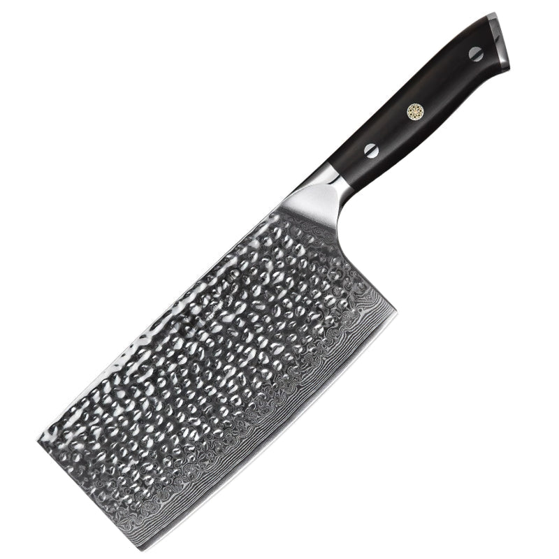 Professional Cleaver Knife Damascus Steel Ebony Yu Series