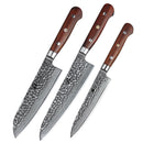 Xinzuo Professional Damascus Kitchen Knife Set 3 Pieces Yun Series