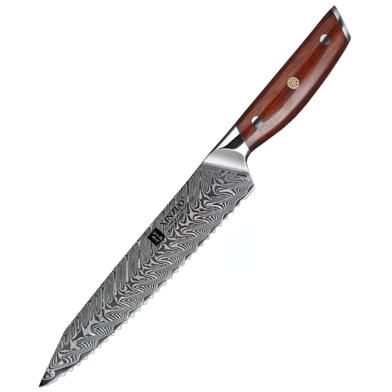 Xinzuo Professional Bread Knife Damascus Steel Yi Series