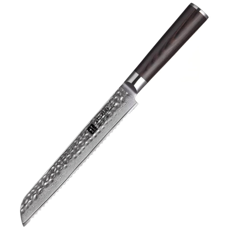 Xinzuo Professional Bread Knife Damascus Steel Stria He Series