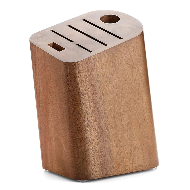 Kitchen Knife Block Holder, Acacia Wood Knife Block - 6 Slots