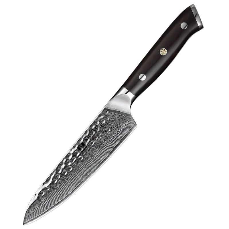 Xinzuo Professional Utility Knife Damascus Steel Ebony Yu Series