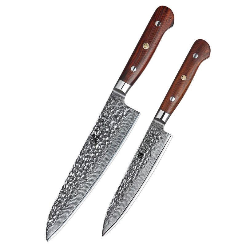 Xinzuo Professional Damascus Kitchen Knife Set 2 Pieces Yun Series