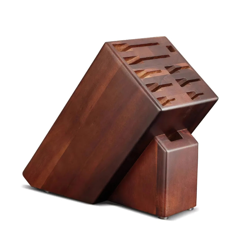 Kitchen Knife Block Holder, Acacia Wood Knife Block - 10 Slots