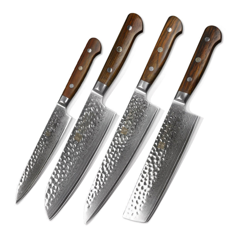 Xinzuo Professional Damascus Kitchen Knife Set 4 Pieces Yun Series