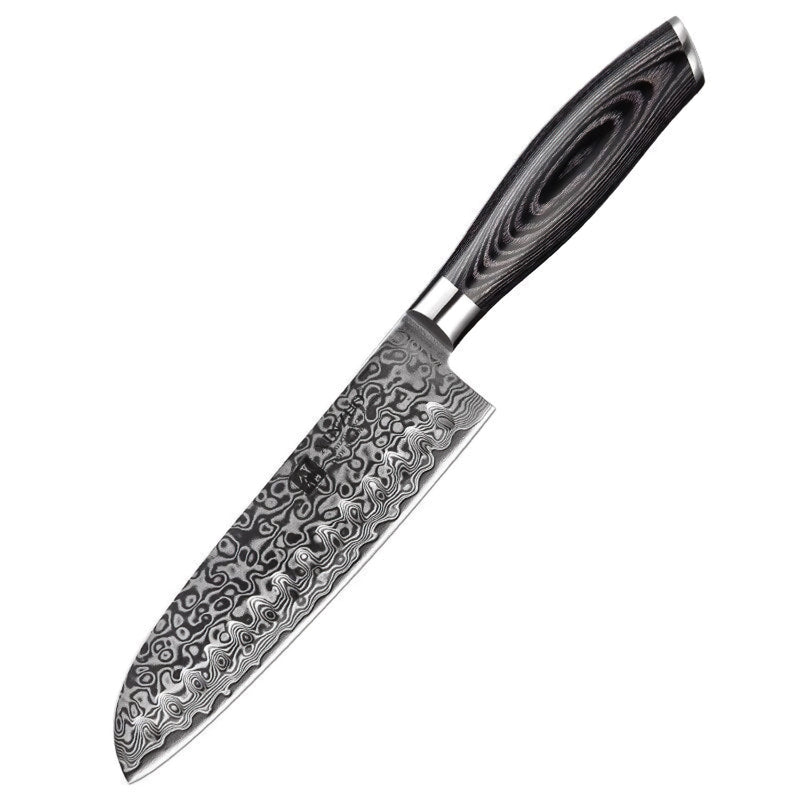 Xinzuo Professional Santoku Knife Damascus Steel Ya Series