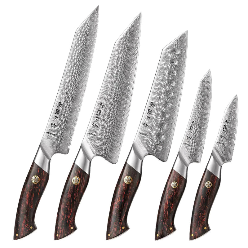 Japanese Damascus 5Pcs Chef Knife Set Elegant Series