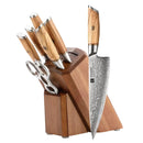 Xinzuo Professional Damascus Kitchen Knife Set 8 Pieces With Block Lan Series