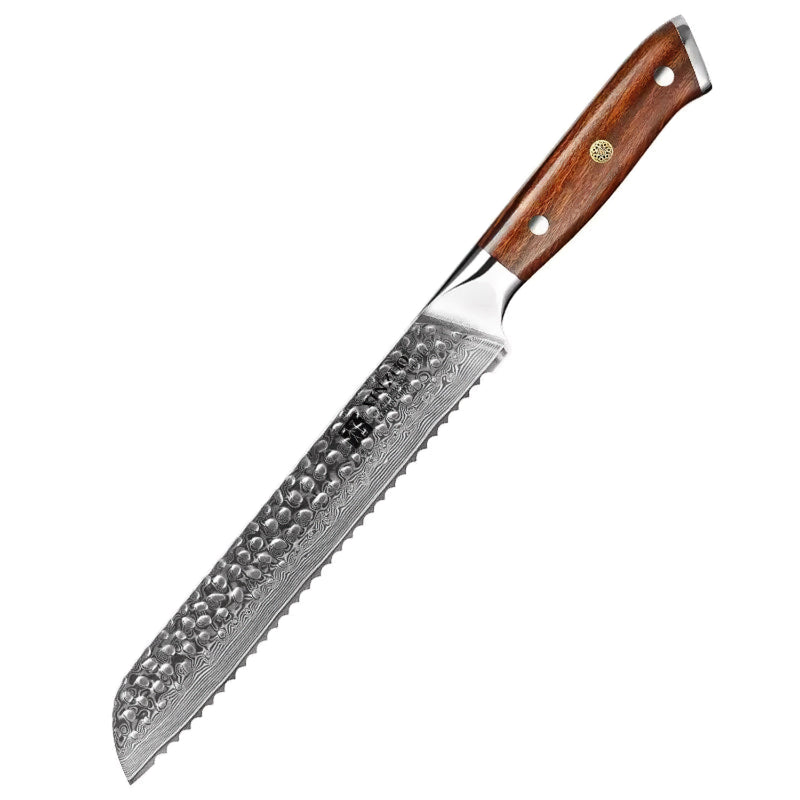 Xinzuo Professional Bread Knife Damascus Steel Stria Yu Series