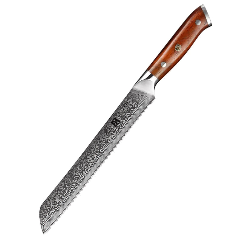 Professional Bread Knife Damascus Steel Yu Series