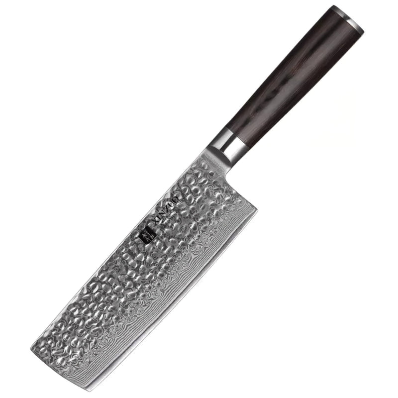 Xinzuo Professional Nakiri Knife Damascus Steel Stria He Series