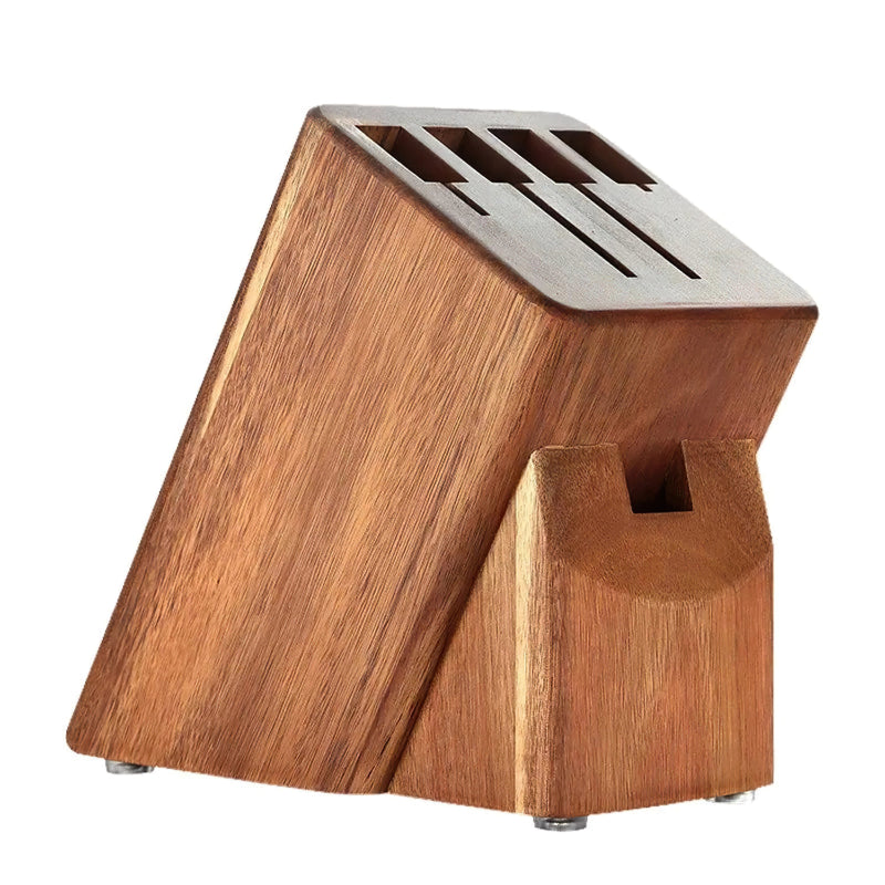 Kitchen Knife Block Holder, Acacia Wood Knife Block - 5 Slots