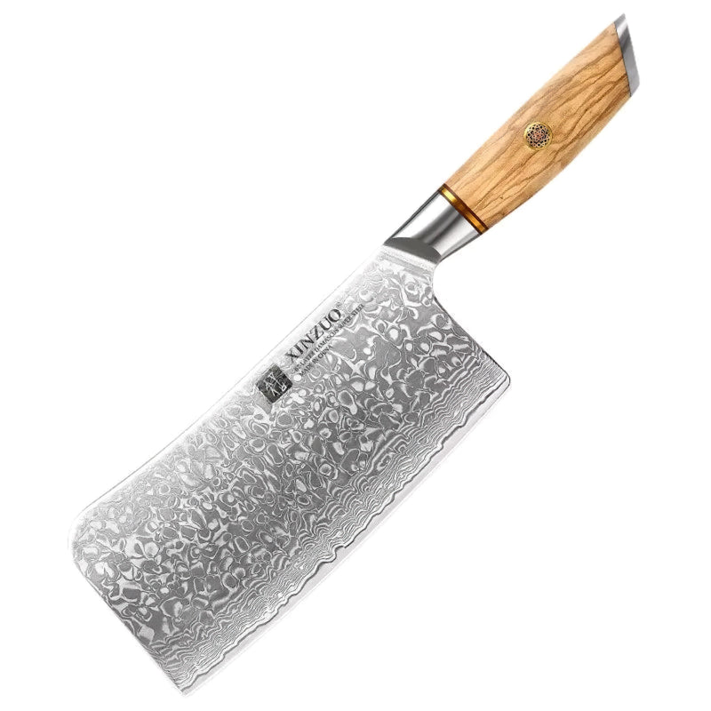 Xinzuo Professional Bone Chopper Knife Damascus Steel Lan Series