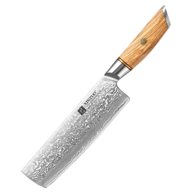 Xinzuo Professional Nakiri Knife Damascus Steel Lan Series