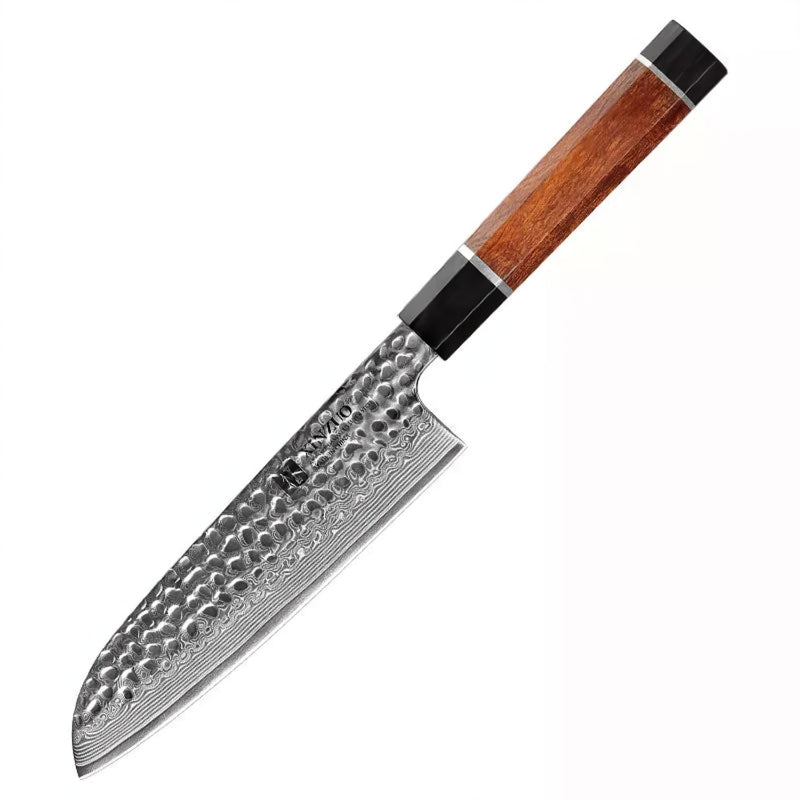 Xinzuo Professional Santoku Knife Damascus Steel Stria Zhen Series