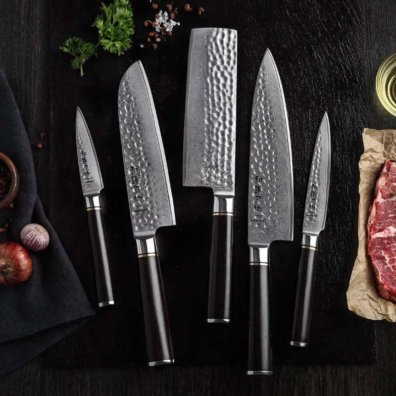 5Pcs Damascus Chef Knife Set - Classic Series