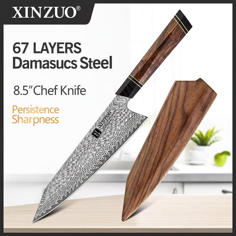 Xinzuo Professional Chef Knife Damascus Steel Zhen Series