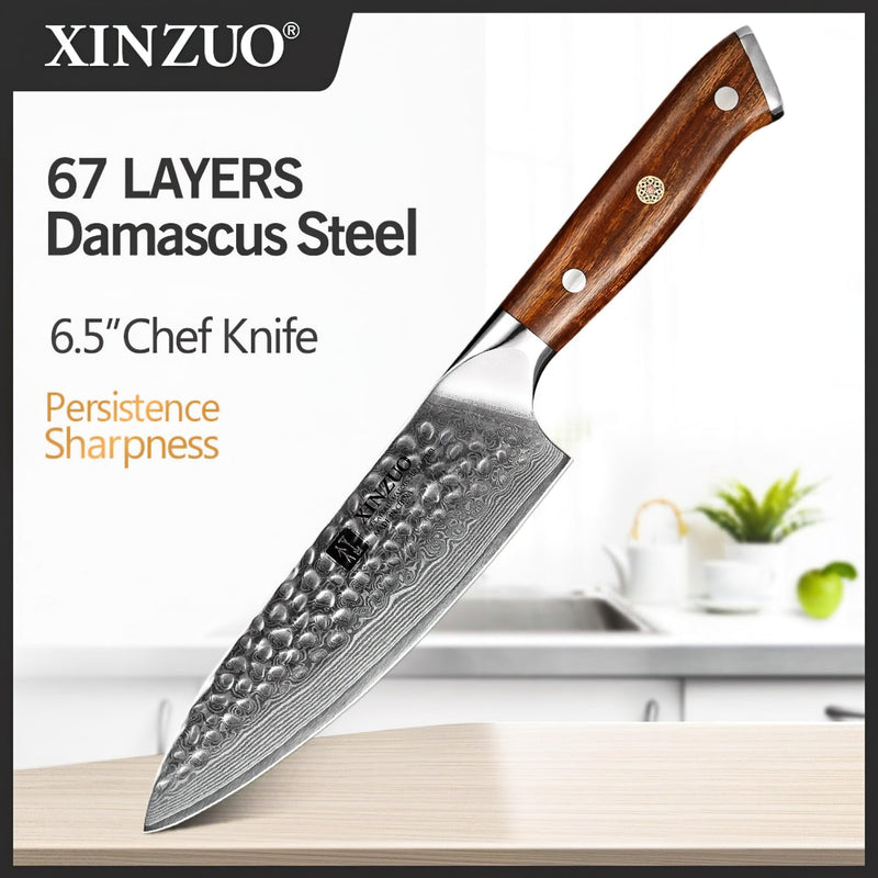 Xinzuo Professional Chef Knife Damascus Steel 6.5 inch Stria Yu Series