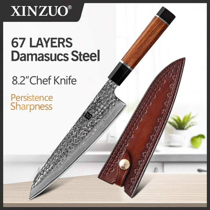 Xinzuo Professional Chef Knife Damascus Steel Stria Zhen Series