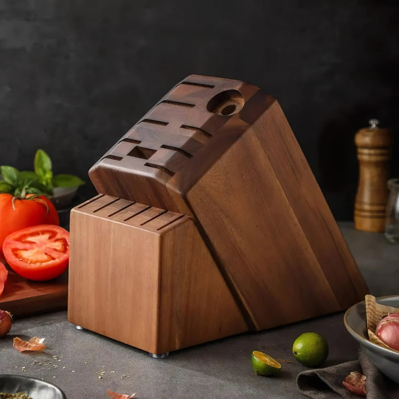 16 Slots Knife Block - Acacia Wood