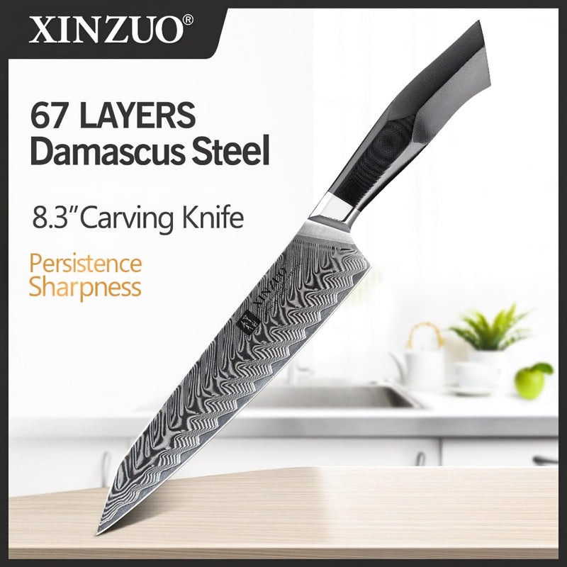 Xinzuo Professional Carving Knife Damascus Steel Feng Series