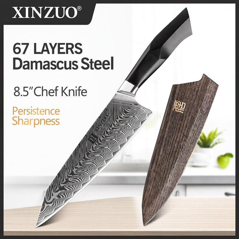 Xinzuo Professional Chef Knife Damascus Steel Feng Series