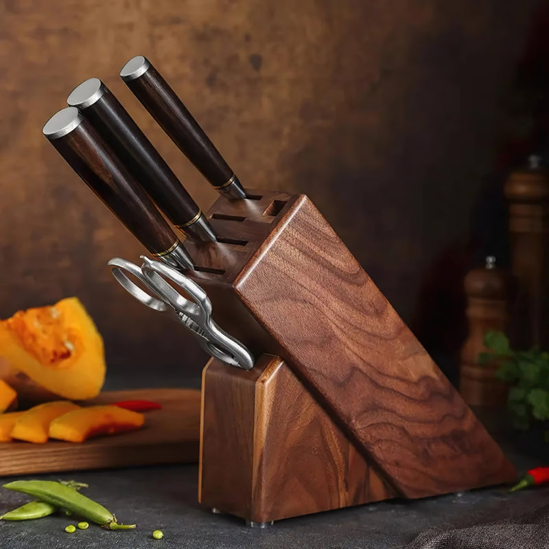 5Pcs Damascus Chef Knife Set With Rack - Classic Series