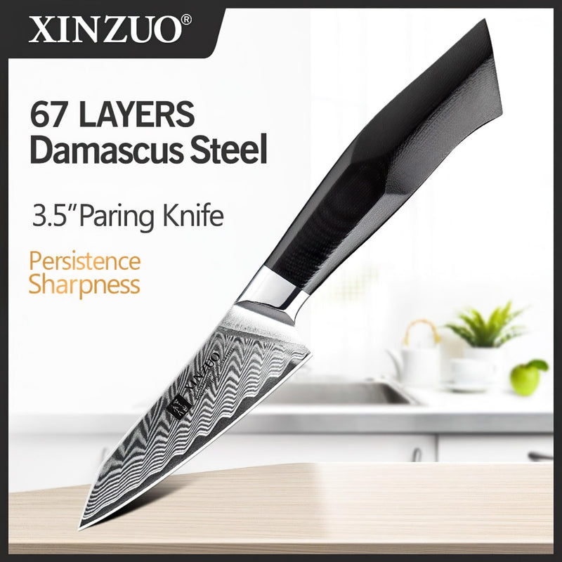 Xinzuo Professional Paring Knife Damascus Steel Feng Series