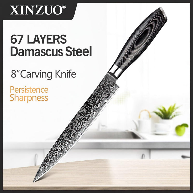 Xinzuo Professional Carving Knife Damascus Steel Ya Series