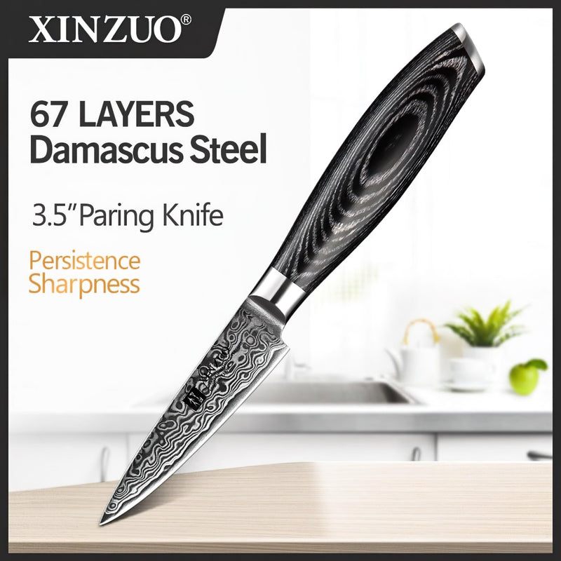 Xinzuo Professional Paring Knife Damascus Steel Ya Series