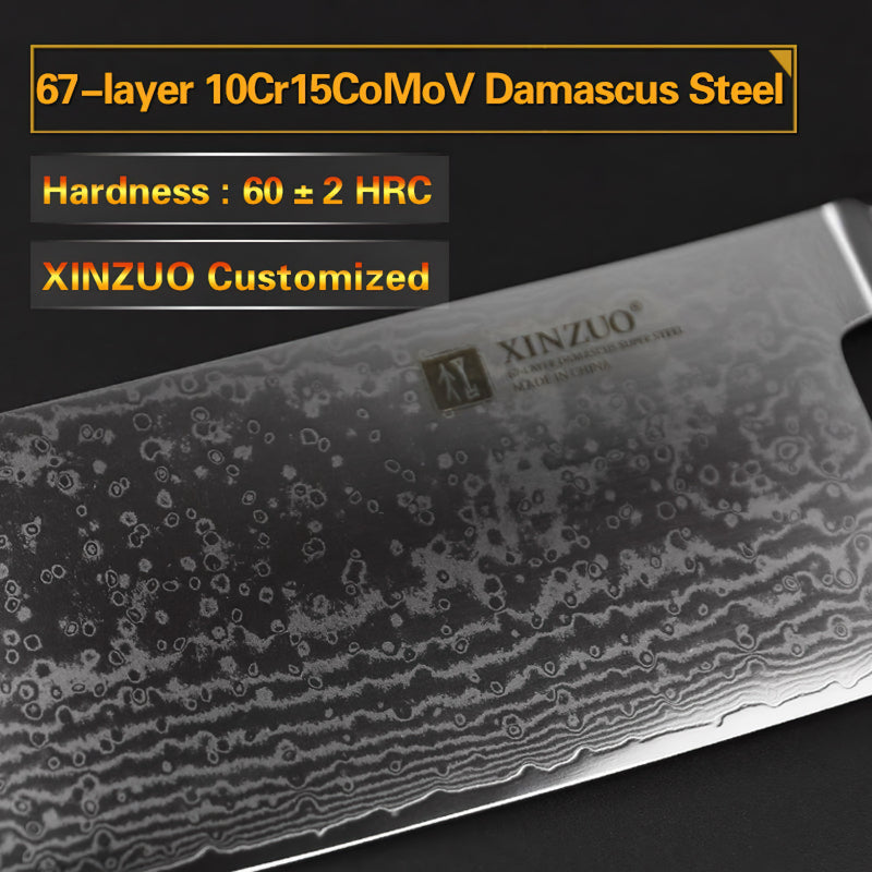 Xinzuo Professional Chopping Knife Damascus Steel Ya Series