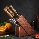 Professional Damascus Kitchen Knife Set - 5 Pieces With Block - B30M Series