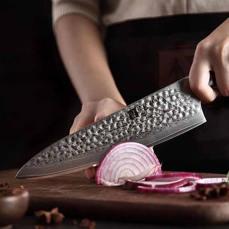 Xinzuo Professional Chef Knife Damascus Steel Ebony Yu Series