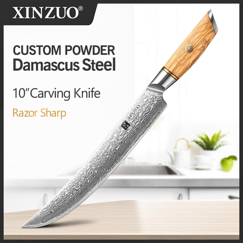 Xinzuo Professional Carving Knife Damascus Steel Lan Series