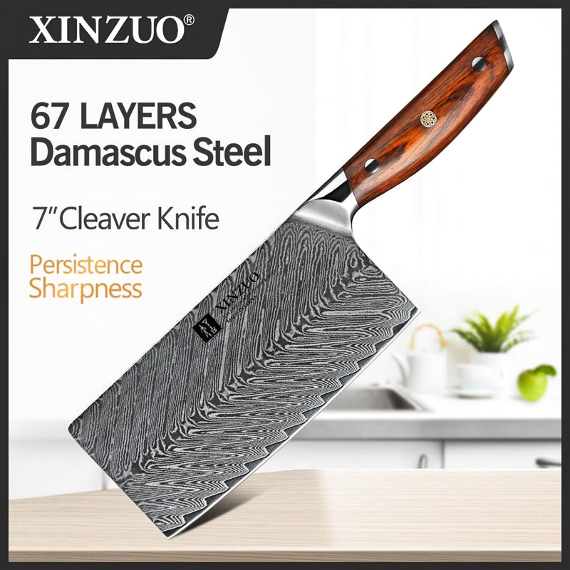 Professional Cleaver Knife Damascus Steel Yi Series