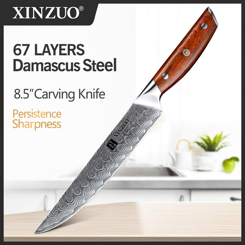 Xinzuo Professional Carving Knife Damascus Steel Yi Series