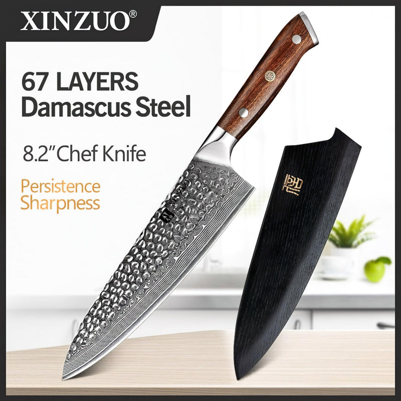 Xinzuo Professional Chef Knife Damascus Steel Stria Yu Series