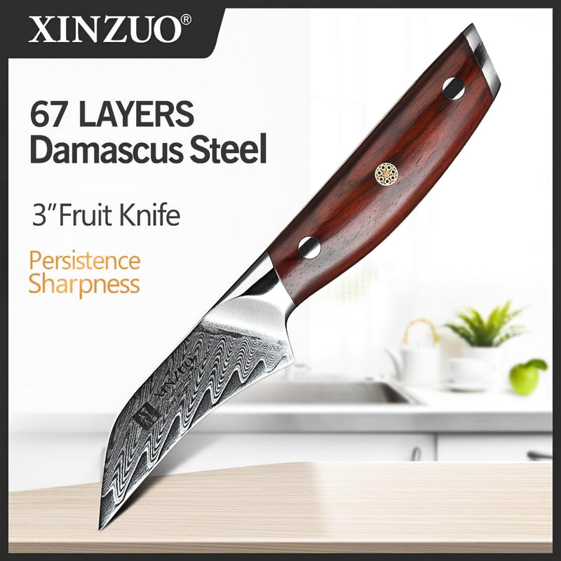 Xinzuo Professional Fruit Knife Damascus Steel Yi Series