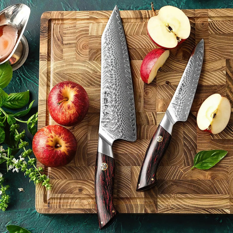 Japanese Damascus 2Pcs Chef Knife Set Elegant Series