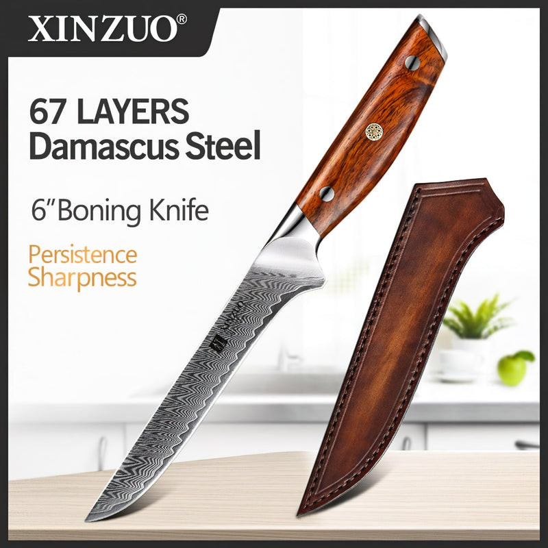 Xinzuo Professional Boning Knife Damascus Steel Yi Series