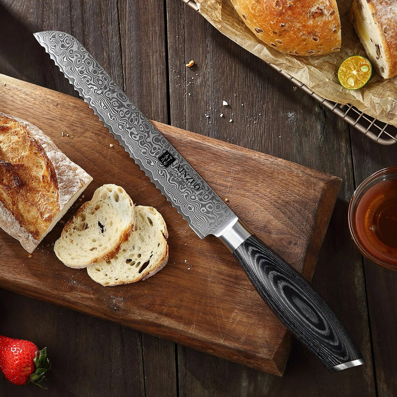 Xinzuo Professional Bread Knife Damascus Steel Ya Series