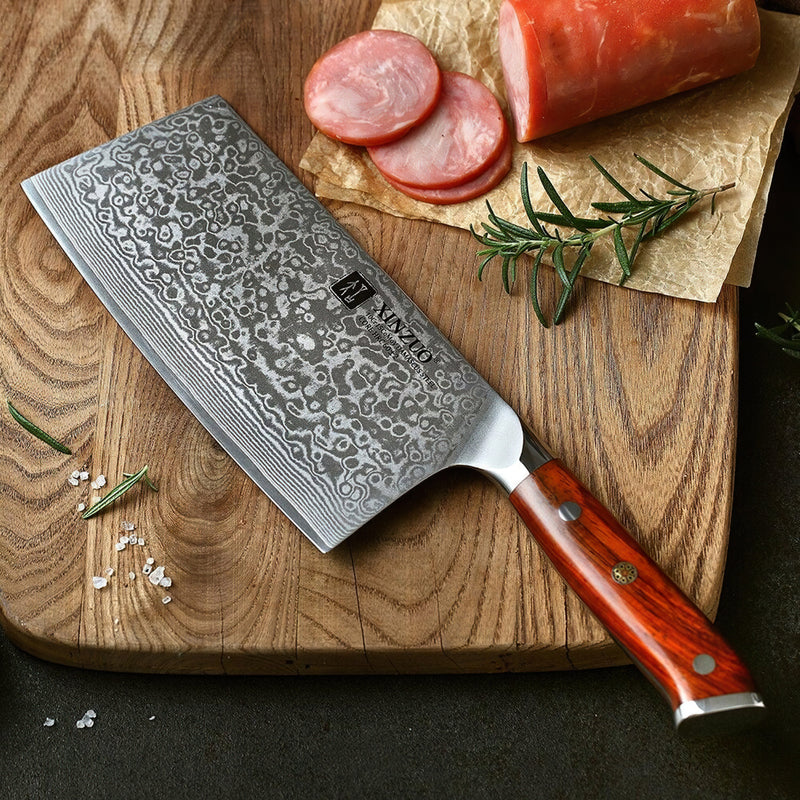 Professional Cleaver Knife Damascus Steel Yu Series