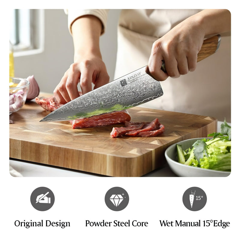 Xinzuo Professional Chef Knife Damascus Steel Lan Series