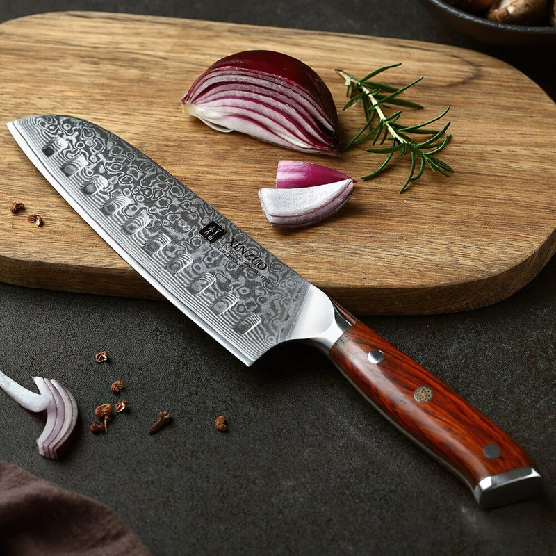 Professional Santoku Knife Damascus Steel Yu Series