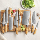 Xinzuo Professional Damascus Kitchen Knife Set 8 Pieces Lan Series