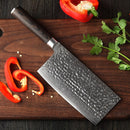Professional Cleaver Knife Damascus Steel Stria He Series