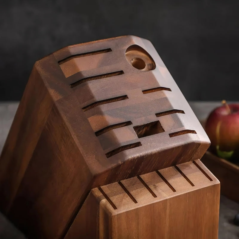 16 Slots Knife Block - Acacia Wood