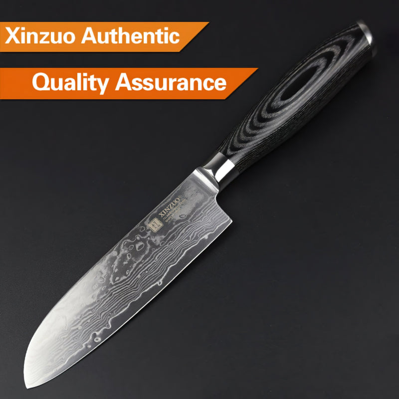 Xinzuo Professional Santoku Knife Damascus Steel Ya Series