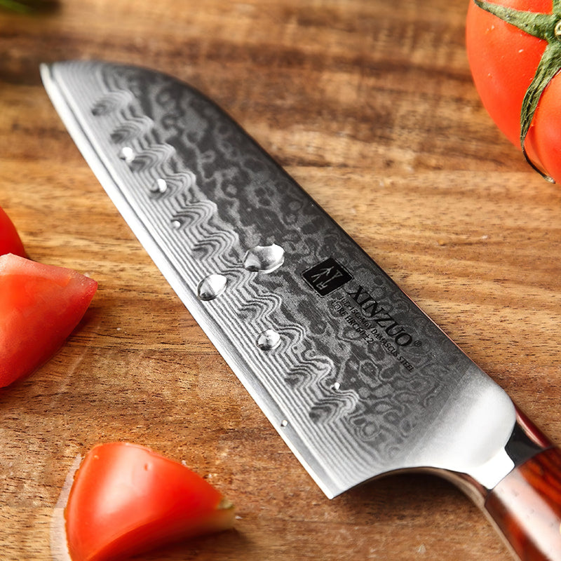 Professional Santoku Knife Damascus Steel Yu Series